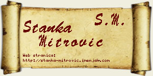 Stanka Mitrović vizit kartica